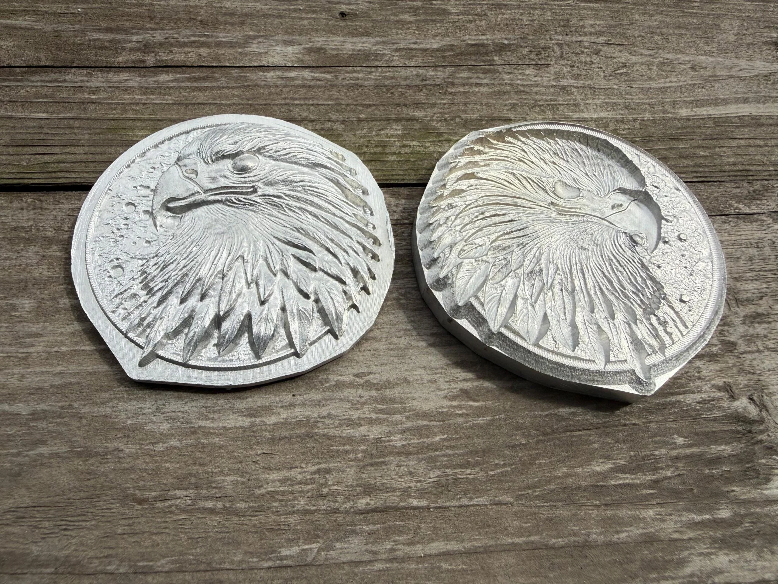 Round Eagle Head Leather Stamp Mold, 76 × 76 mm